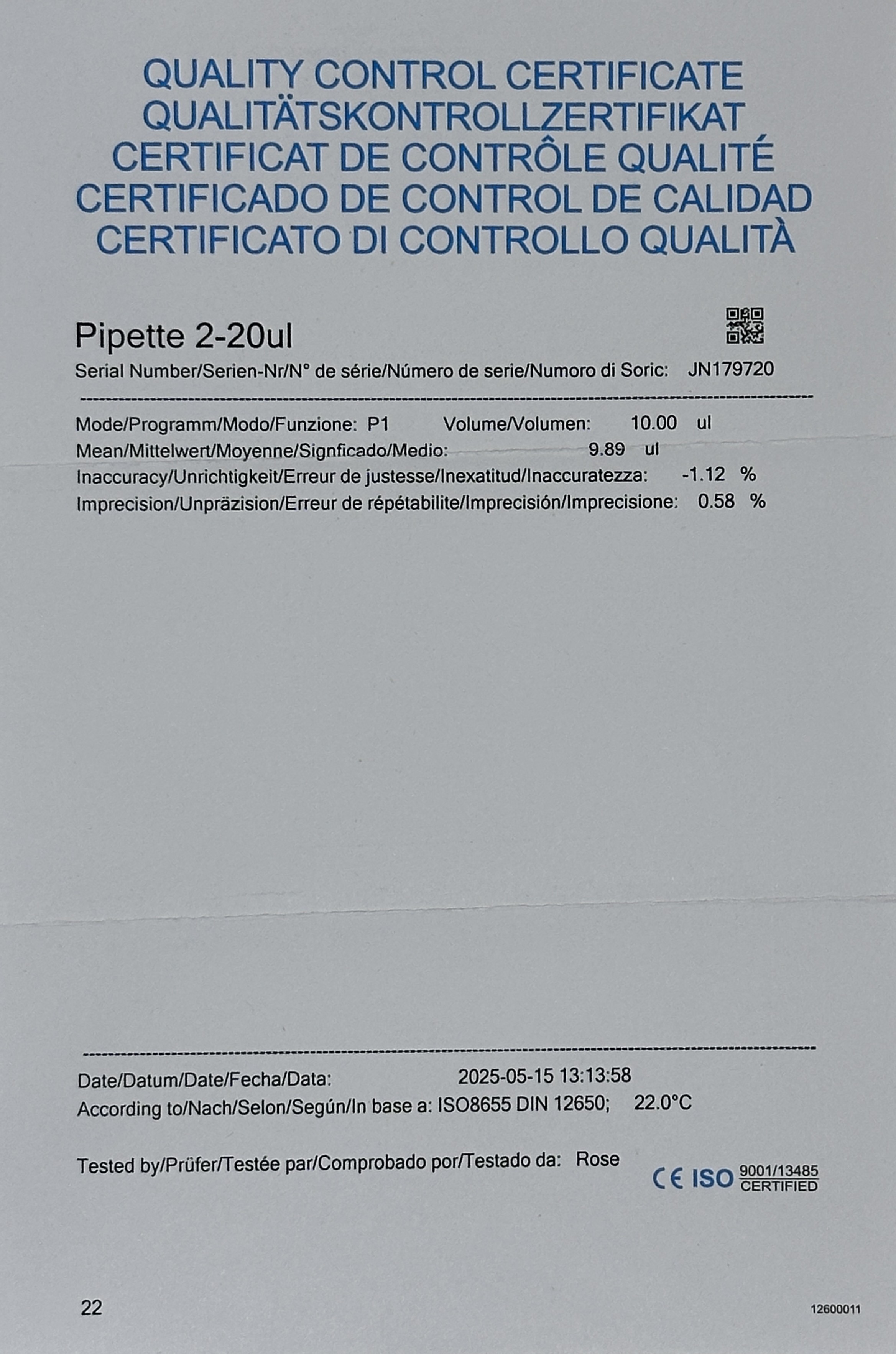 Дозатор микропипетка JOANLAB переменного объема 2-20 мкл фото 4